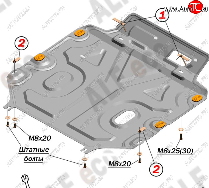 14 699 р. Защита картера двигателя и КПП Alfeco  Chevrolet Captiva (2011-2016) 1-ый рестайлинг, 2-ой рестайлинг (Алюминий 4 мм)  с доставкой в г. Москва