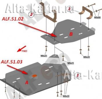 Защита редуктора (V3,5 л) ALFECO Acura MDX YD3 рестайлинг (2016-2021) ()