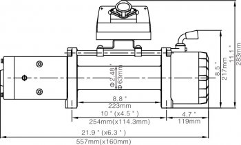 51 999 р. Лебёдка электрическая 12V 10000 lbs 4500 кг Runva Chevrolet Suburban (2007-2014) (Стальной трос)  с доставкой в г. Москва. Увеличить фотографию 2