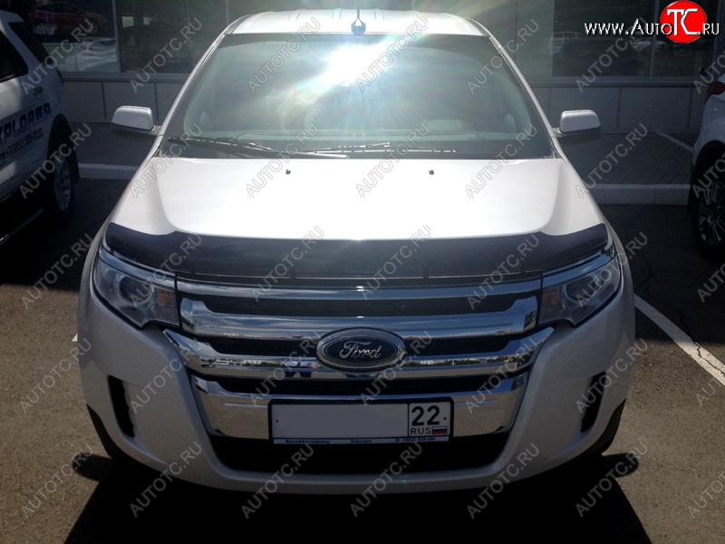 2 879 р. Дефлектор капота SIM Ford Edge U387 рестайлинг (2011-2015)  с доставкой в г. Москва