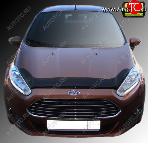 4 599 р. Дефлектор капота SIM  Ford Fiesta  6 (2012-2019) седан рестайлинг, хэтчбэк 3 дв. рестайлинг, хэтчбэк 5 дв. рестайлинг  с доставкой в г. Москва