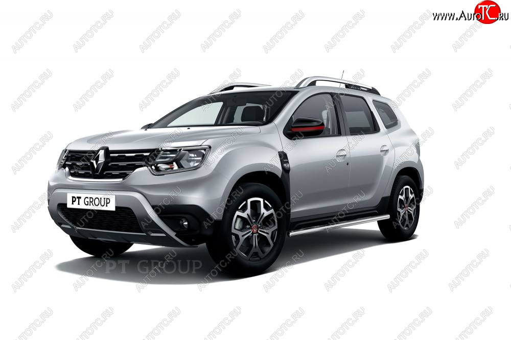 17 999 р. Защита порогов (прямая, Ø63 мм) Petroil Tuning  Renault Duster  HM (2021-2024) рестайлинг (полированная нержавейка)  с доставкой в г. Москва