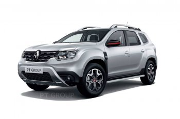 Защита порогов (прямая, Ø63 мм) Petroil Tuning Renault (Рено) Duster (Дастер)  HM (2021-2024) HM рестайлинг