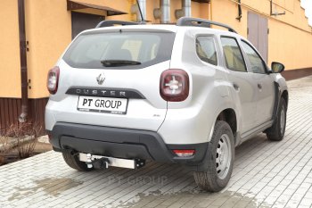 18 399 р. Фаркоп (с нержавеющей накладкой) Petroil Tuning  Renault Duster  HM (2021-2024) рестайлинг (Без заглушки )  с доставкой в г. Москва. Увеличить фотографию 2