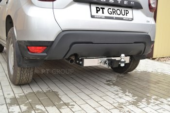 18 399 р. Фаркоп (с нержавеющей накладкой) Petroil Tuning  Renault Duster  HM (2021-2024) рестайлинг (Без заглушки )  с доставкой в г. Москва. Увеличить фотографию 3