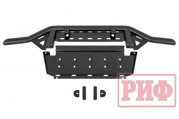 38 999 р. Бампер передний силовой РИФ  Mitsubishi Pajero ( 4 V90,  4 V80) (2006-2020) дорестайлинг, дорестайлинг, 1-ый рестайлинг, 3 дв. 1-ый рестайлинг, 2-ой рестайлинг (Под площадку для лебёдки RIFPJR-30000 с защитой радиатора)  с доставкой в г. Москва. Увеличить фотографию 9