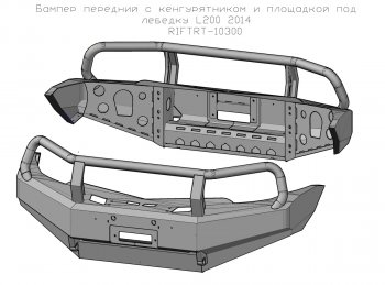 53 999 р. Бампер передний силовой РИФ Mitsubishi L200 4  дорестайлинг (2006-2014) (С защитной дугой и защитой бачка омывателя)  с доставкой в г. Москва. Увеличить фотографию 4