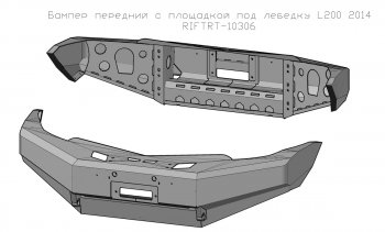 45 999 р. Бампер передний силовой РИФ Mitsubishi L200 4  дорестайлинг (2006-2014) (С защитой бачка омывателя)  с доставкой в г. Москва. Увеличить фотографию 3