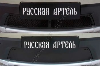 2 999 р. Защитная сетка и зимняя заглушка решетки радиатора Русская Артель  Renault Sandero Stepway  (BS) (2010-2014) (Поверхность текстурная)  с доставкой в г. Москва. Увеличить фотографию 2