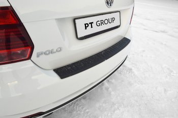 1 039 р. Накладка на задний бампер Petroil Tuning  Volkswagen Polo  5 (2015-2020) седан рестайлинг (Текстурная поврехность)  с доставкой в г. Москва. Увеличить фотографию 2