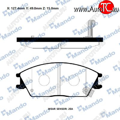 1 179 р. Комплект передних тормозных колодок MANDO Hyundai Accent седан ТагАЗ (2001-2012)  с доставкой в г. Москва