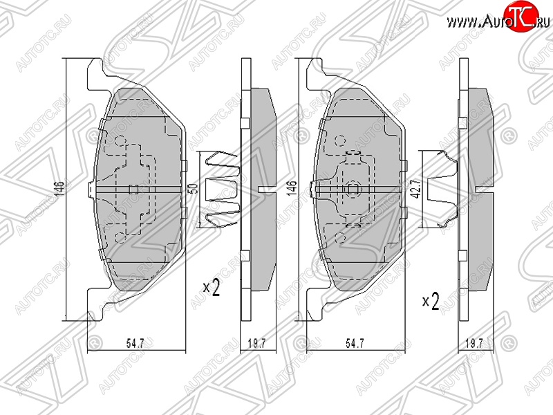 1 039 р. Колодки тормозные SAT (передние) Audi A3 8L1 хэтчбэк 3 дв. дорестайлинг (1996-2000)  с доставкой в г. Москва