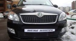 1 469 р. Сетка на бампер (рестайлинг) Russtal (черная) Skoda Fabia Mk2 универсал дорестайлинг (2007-2010)  с доставкой в г. Москва. Увеличить фотографию 3