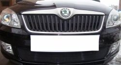 1 469 р. Сетка на бампер (рестайлинг) Russtal (черная) Skoda Fabia Mk2 универсал дорестайлинг (2007-2010)  с доставкой в г. Москва. Увеличить фотографию 4