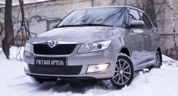 959 р. Зимняя заглушка решетки переднего бампера РА Skoda Fabia Mk2 хэтчбэк рестайлинг (2010-2014)  с доставкой в г. Москва. Увеличить фотографию 3