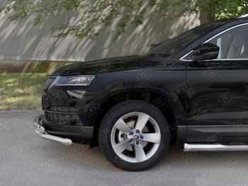 29 999 р. Защита переднего бампера (2 трубы Ø63 мм, нержавейка) SLITKOFF Skoda Karoq NU7 дорестайлинг (2017-2021)  с доставкой в г. Москва. Увеличить фотографию 4