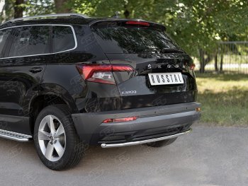 14 549 р. Защита заднего бампера (Ø42 мм, нержавейка) SLITKOFF  Skoda Karoq  NU7 (2017-2021) дорестайлинг  с доставкой в г. Москва. Увеличить фотографию 2