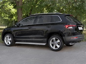 14 549 р. Защита заднего бампера (Ø42 мм, нержавейка) SLITKOFF  Skoda Karoq  NU7 (2017-2021) дорестайлинг  с доставкой в г. Москва. Увеличить фотографию 4