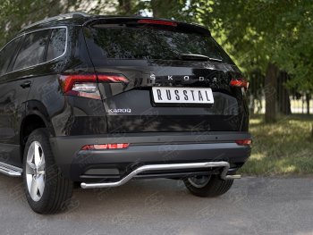 14 999 р. Защита заднего бампера (Ø42 мм волна, нержавейка) SLITKOFF Skoda Karoq NU7 дорестайлинг (2017-2021)  с доставкой в г. Москва. Увеличить фотографию 2