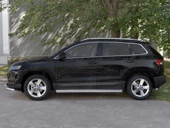 25 849 р. Пороги SLITKOFF d42 с листом Skoda Karoq NU7 дорестайлинг (2017-2021) (лист алюминий, труба сталь)  с доставкой в г. Москва. Увеличить фотографию 3