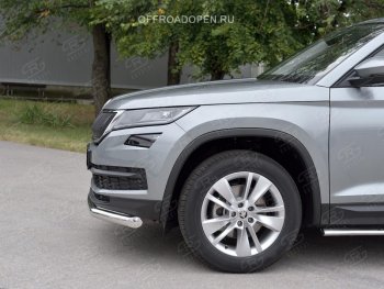 18 299 р. Защита переднего бампера (Ø63 мм, нержавейка) SLITKOFF Skoda Kodiaq NU7 дорестайлинг (2017-2021)  с доставкой в г. Москва. Увеличить фотографию 4