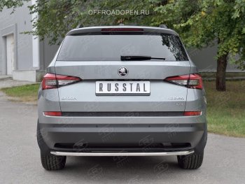 15 749 р. Защита заднего бампера (Ø42 мм, нержавейка) SLITKOFF Skoda Kodiaq NU7 дорестайлинг (2017-2021)  с доставкой в г. Москва. Увеличить фотографию 2