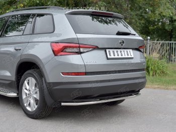 15 749 р. Защита заднего бампера (Ø42 мм, нержавейка) SLITKOFF Skoda Kodiaq NU7 дорестайлинг (2017-2021)  с доставкой в г. Москва. Увеличить фотографию 3