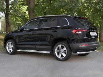 16 899 р. Защита заднего бампера (Ø63 мм, нержавейка) SLITKOFF  Skoda Kodiaq  NU7 (2017-2021) дорестайлинг  с доставкой в г. Москва. Увеличить фотографию 4