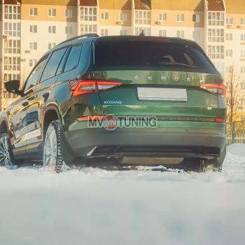 5 399 р. Имитация насадок глушителя MV-Tuning  Skoda Kodiaq  NU7 (2017-2021) дорестайлинг (SPACE GRAY (серый глянец))  с доставкой в г. Москва. Увеличить фотографию 4