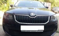 1 299 р. Сетка (для комплектации Active) на бампер Russtal (черная) Skoda Octavia A7 дорестайлинг лифтбэк (2012-2017)  с доставкой в г. Москва. Увеличить фотографию 2