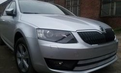 2 699 р. Сетка (для комплектации Ambition, Elegance) на бампер Russtal (хром) Skoda Octavia A7 дорестайлинг лифтбэк (2012-2017)  с доставкой в г. Москва. Увеличить фотографию 3