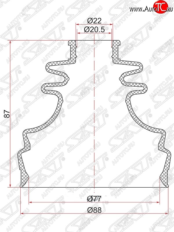 349 р. Пыльник ШРУСа (внутренний) SAT  Skoda Octavia ( Tour A4 1U5,  Tour A4 1U2) (1996-2000), Volkswagen Passat ( B5,  B5.5) (1996-2005)  с доставкой в г. Москва