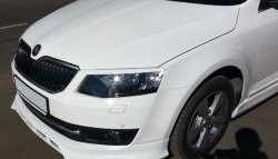 5 999 р. Накладка на передний бампер CT Skoda Octavia A7 дорестайлинг универсал (2012-2017) (Неокрашенная)  с доставкой в г. Москва. Увеличить фотографию 3