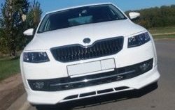 5 999 р. Накладка на передний бампер CT Skoda Octavia A7 дорестайлинг универсал (2012-2017) (Неокрашенная)  с доставкой в г. Москва. Увеличить фотографию 4