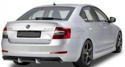 5 999 р. Накладка на задний бампер CT Skoda Octavia A7 дорестайлинг лифтбэк (2012-2017) (Неокрашенная)  с доставкой в г. Москва. Увеличить фотографию 2