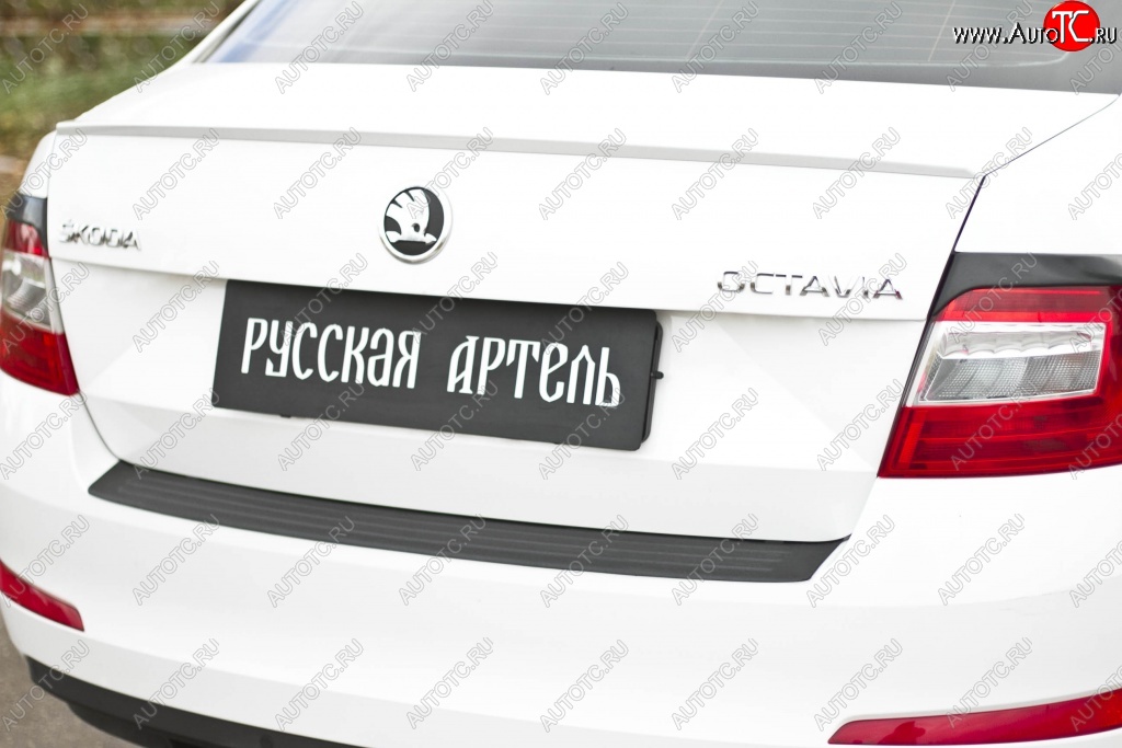 1 299 р. Защитная накладка на задний бампер RA Skoda Octavia A7 рестайлинг универсал (2016-2020)  с доставкой в г. Москва