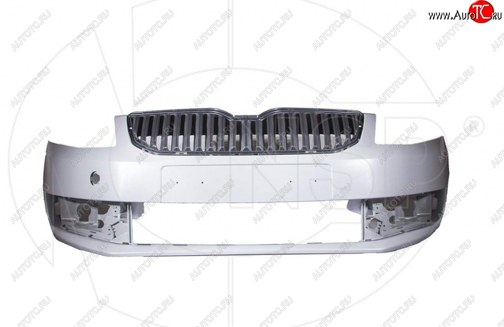 7 949 р. Передний бампер NSP (с решеткой радиатора) Skoda Octavia A7 дорестайлинг лифтбэк (2012-2017) (Неокрашенный)  с доставкой в г. Москва