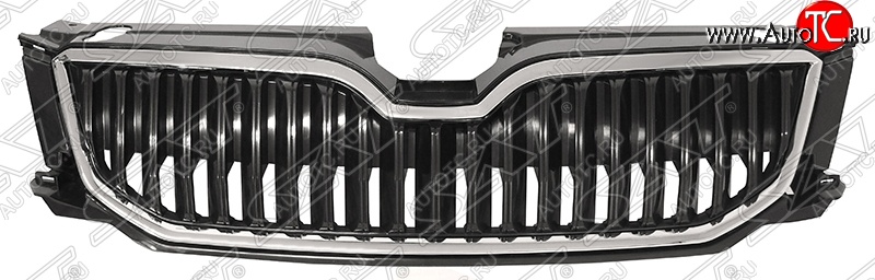 4 199 р. Решётка радиатора SAT  Skoda Octavia  A7 (2012-2017) дорестайлинг лифтбэк, дорестайлинг универсал (Неокрашенная)  с доставкой в г. Москва