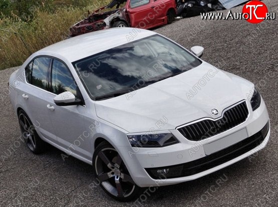 1 199 р. Реснички на фары CT Skoda Octavia A7 дорестайлинг лифтбэк (2012-2017) (Неокрашенные)  с доставкой в г. Москва