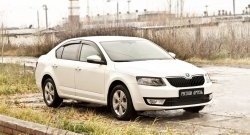 819 р. Реснички на фары RA Skoda Octavia A7 дорестайлинг лифтбэк (2012-2017) (Неокрашенные)  с доставкой в г. Москва. Увеличить фотографию 2