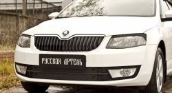 819 р. Реснички на фары RA Skoda Octavia A7 дорестайлинг лифтбэк (2012-2017) (Неокрашенные)  с доставкой в г. Москва. Увеличить фотографию 3