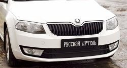 819 р. Реснички на фары RA Skoda Octavia A7 дорестайлинг лифтбэк (2012-2017) (Неокрашенные)  с доставкой в г. Москва. Увеличить фотографию 5