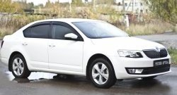 979 р. Зимняя заглушка решетки переднего бампера РА Skoda Octavia A7 дорестайлинг лифтбэк (2012-2017)  с доставкой в г. Москва. Увеличить фотографию 3