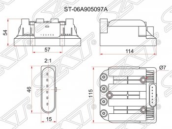 4 999 р. Катушка зажигания SAT (модуль)  Skoda Octavia ( Tour A4 1U5,  Tour A4 1U2) (1996-2000), Volkswagen Bora (1998-2005), Volkswagen Caddy  2K (2003-2010), Volkswagen Golf  4 (1997-2003), Volkswagen Touran  1T (2006-2010)  с доставкой в г. Москва. Увеличить фотографию 1