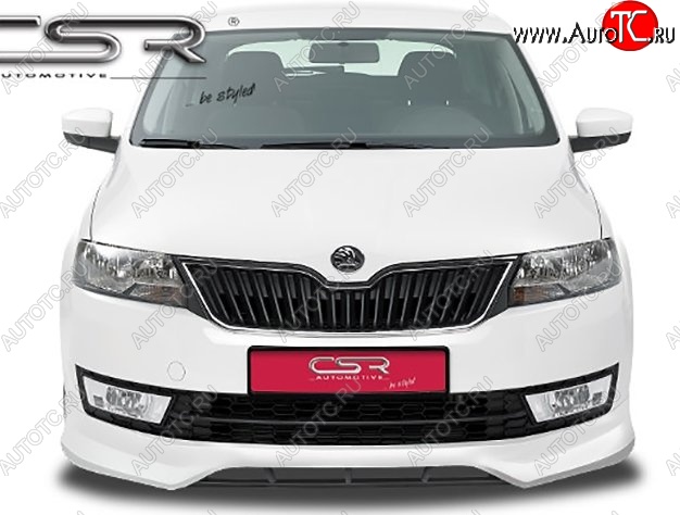 5 999 р. Накладка на передний бампер CSR style Skoda Rapid NH3 дорестайлинг лифтбэк (2012-2017) (Неокрашенная)  с доставкой в г. Москва