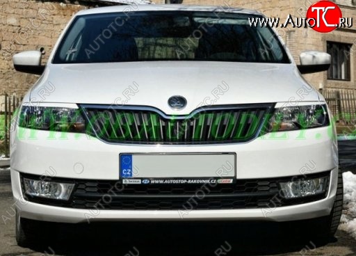 1 099 р. Реснички на фары CT Skoda Rapid NH1 хэтчбэк дорестайлинг (2012-2017) (Неокрашенные)  с доставкой в г. Москва