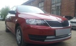 2 399 р. Сетка на бампер Russtal (хром) Skoda Rapid NH1 хэтчбэк дорестайлинг (2012-2017)  с доставкой в г. Москва. Увеличить фотографию 3