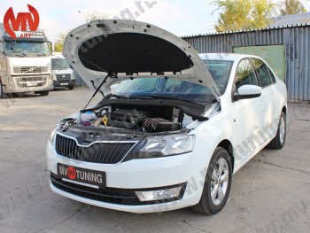 2 969 р. Упор капота MV-Tuning (одинарный) Skoda Rapid NH3 дорестайлинг лифтбэк (2012-2017)  с доставкой в г. Москва. Увеличить фотографию 4