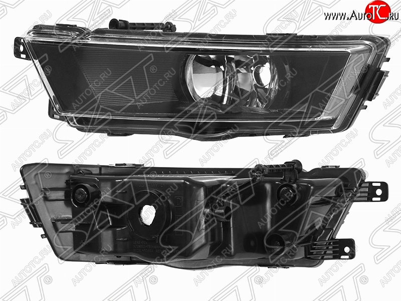 1 599 р. Левая противотуманная фара (чёрная) SAT Skoda Rapid NH3 дорестайлинг лифтбэк (2012-2017)  с доставкой в г. Москва