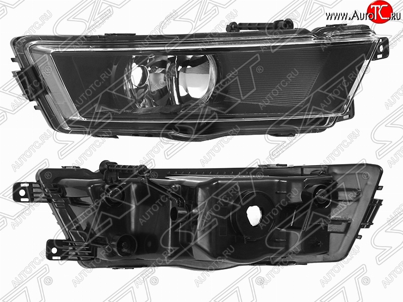 2 099 р. Правая противотуманная фара (чёрная) SAT Skoda Rapid NH3 дорестайлинг лифтбэк (2012-2017)  с доставкой в г. Москва